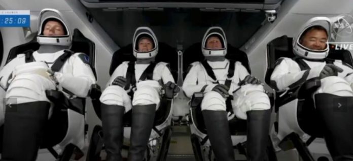 SpaceX rocketship launches four astronauts on NASA mission to space station